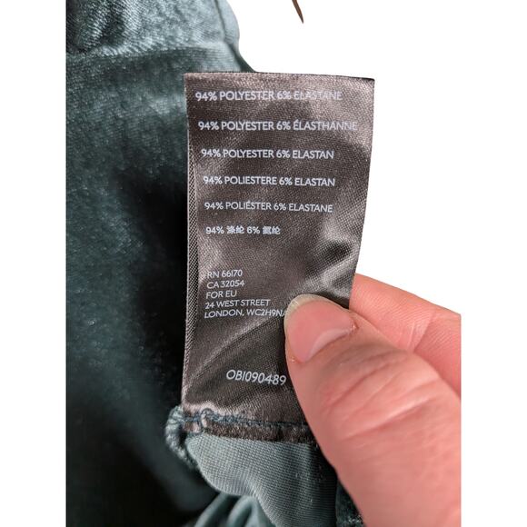 Urban Outfitters Cassandra Green Velvet Puff Sleeve Empire Milkmaid Mini Dress M - Picture 11 of 11